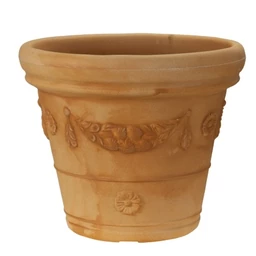 VASO TERRACOTTA  DOPPIO BORDO FESTONATO CM.35