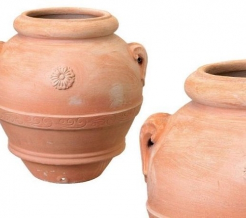 ORCIO  TERRACOTTA TOSCANO PANCIUTO H. 80 CM.