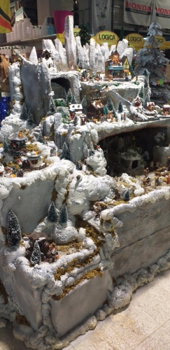 PAESAGGIO NEVE NATALIZIO C/PRESEPE E GIOSTRINE