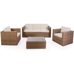 SALOTTO IN  POLYRATTAN  MODELLO CAPRI colore sabbia/marrone