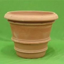 VASO DOPPIO C/BORDONE LISCIO TERRACOTTA CM. 48