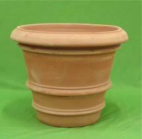 VASO DOPPIO C/BORDONE LISCIO TERRACOTTA CM. 56